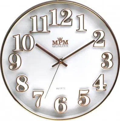 Hodiny Nástenné hodiny MPM, 3222.00 - biela, 30cm