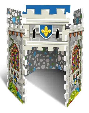 Hračky puzzle STAMP - TP674008 - 3D penové podlahové puzzle hrad - 14 dielov