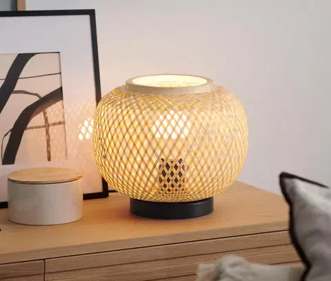 Lamps Stolová lampa s bambusovým tienidlom