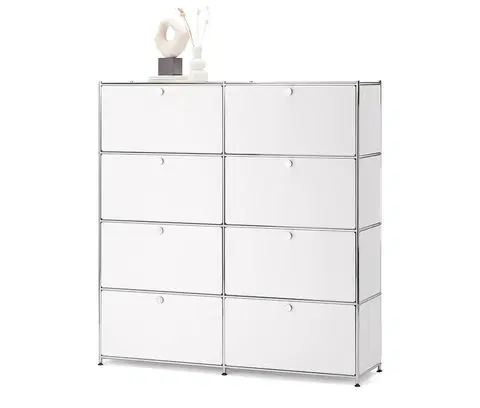 Cabinets & Storage Vysoká komoda »CN3« s 8 výklopnými dvierkami, biela