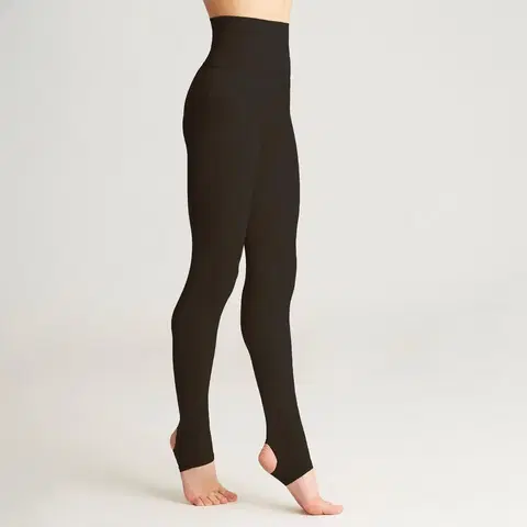 gymnasti Pančuchové nohavice s otvorom na chodidle na modernú gymnastiku čierne