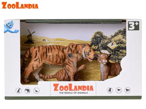 Hračky - figprky zvierat MIKRO TRADING - Zoolandia tigrice s mláďatami v krabičke