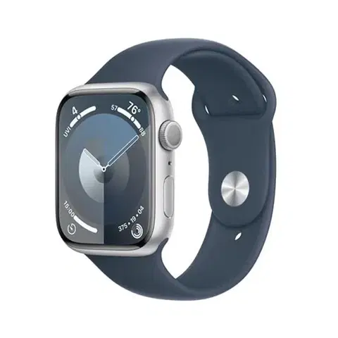Inteligentné hodinky Apple Watch Series 9 GPS 45mm strieborná , hliníkové puzdro so športovým remienkom burková modrá - ML MR9E3QCA
