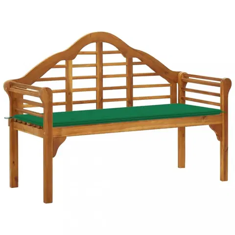 Záhradné lavice Záhradná lavica s poduškou 135 cm Dekorhome Zelená