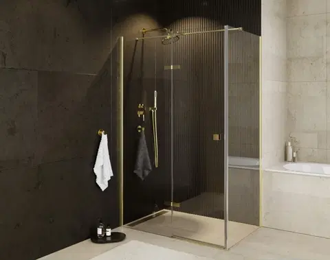 Sprchovacie kúty HOPA - Obdĺžnikový sprchovací kút PIXA GOLD - Rozmer A - 120 cm, Rozmer B - 80 cm, Smer zatvárania - Ľavé (SX) BCPIXA1280OBDLG