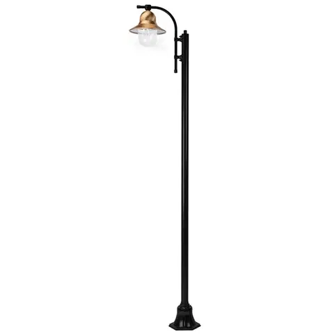 Verejné osvetlenie K.S. Verlichting 1-svetelné stĺpikové svietidlo Toscane 240 cm, čierne