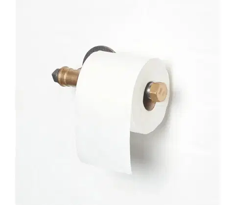 Kúpeľňové skrinky  Držiak toaletného papiera BORURAF 8x22 cm čierna/zlatá 