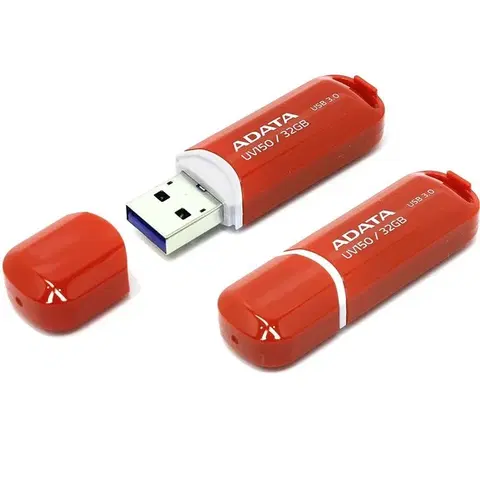 USB Flash disky USB kľuč A-DATA UV150, 32 GB, USB 3.0, rýchlosť čítania a zápisu až 90 MB/s, červený