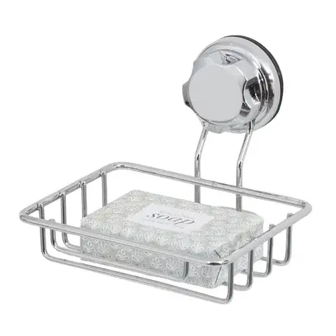 Kúpeľňový nábytok Compactor Držiak na mydlo/hubku bez vŕtania Bestlock systém, chróm