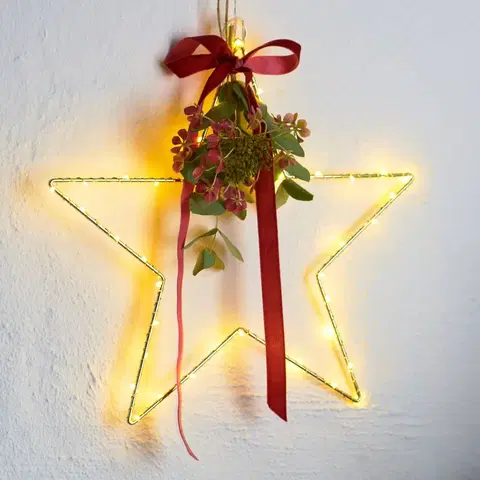 Vianočné svetelné hviezdy Sirius LED dekoratívna hviezda Liva Star, zlatá, Ø 30 cm