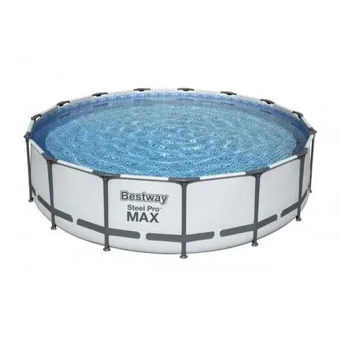 Bazény Bestway Nadzemný bazén Steel Pro MAX s filtráciou, schodíkmi a plachtou, pr. 457 cm, v. 107 cm