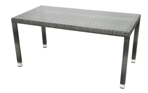 Stolčeky DEOKORK Záhradný ratanový stôl NAPOLI 160x80 cm (sivá)