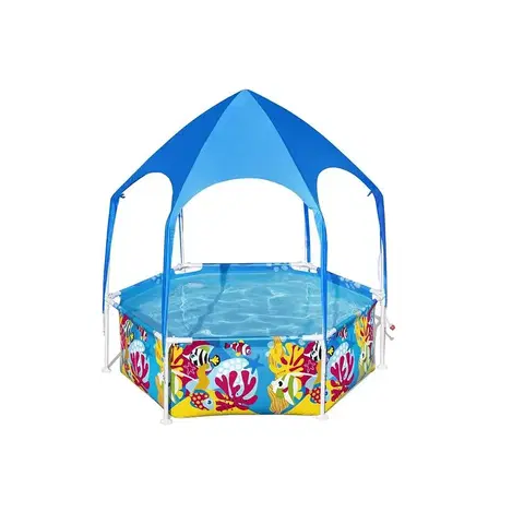 Bazény rámové Detský bazén rámový so strešnou uv ochranou 1,83 x 0,51 m 5618T