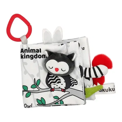 Náučné hračky AKUKU - Detská senzorická kontrastná knižka Zvieratka