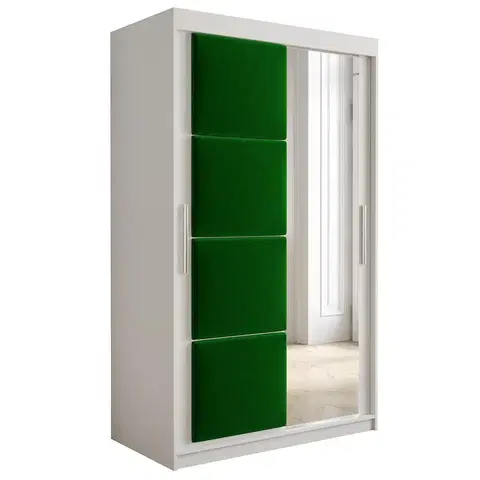 Šatníkové skrine Skriňa Tapi 120 Biely/zelená