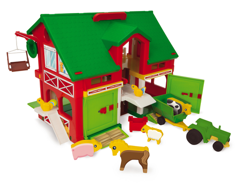 Hračky - dopravné stroje a traktory WADER - Farma so stodolou a zvieratkami
