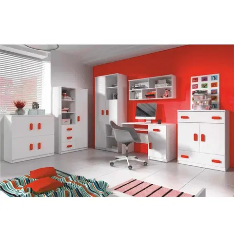 Detské izby KONDELA Svend detská izba biela / červená
