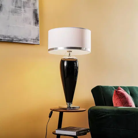 Stolové lampy Argon Stolová lampa Lund v bielej a čiernej, výška 70 cm
