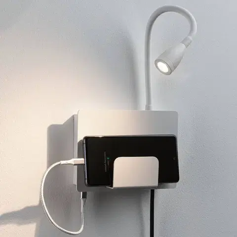 Nástenné svietidlá Paulmann Paulmann Halina USB LED svetlo ohybné rameno biela