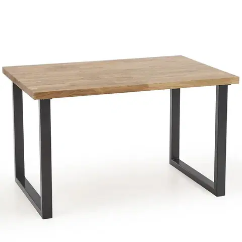 Stoly v podkrovnom štýle Stôl Radus B) Dub Lity 140x85 – Dub Naturalny/Čierna