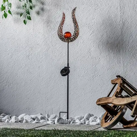 Solárne dekoračné osvetlenie Lindby Lindby Firas solárna dekoračná LED lampa, Plameň