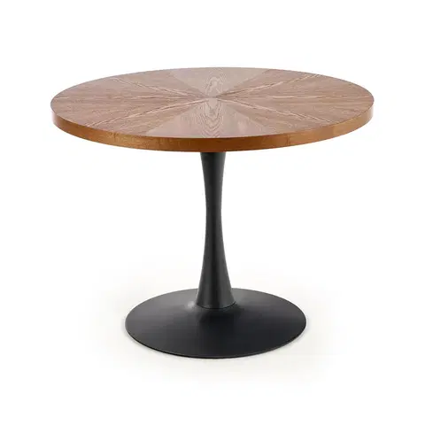 Jedálenské stoly HALMAR Carmelo okrúhly jedálenský stôl orech / čierna