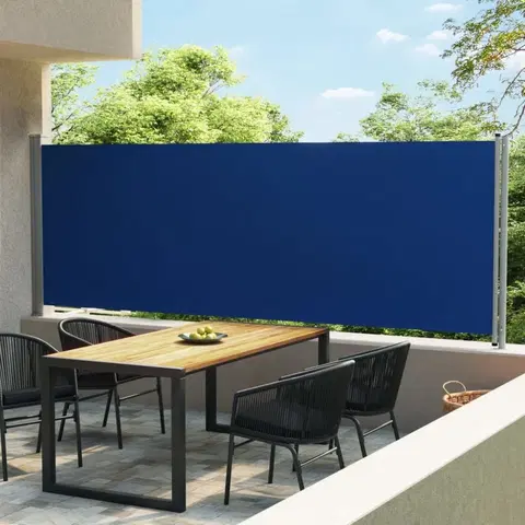 Bočné markízy Zaťahovacia bočná markíza 160x600 cm Dekorhome Modrá