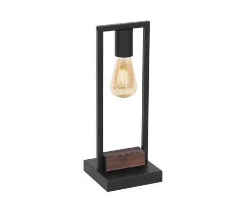 Lampy    108004 - Stolná lampa HARD 1xE27/11W/230V drevo/čierna 