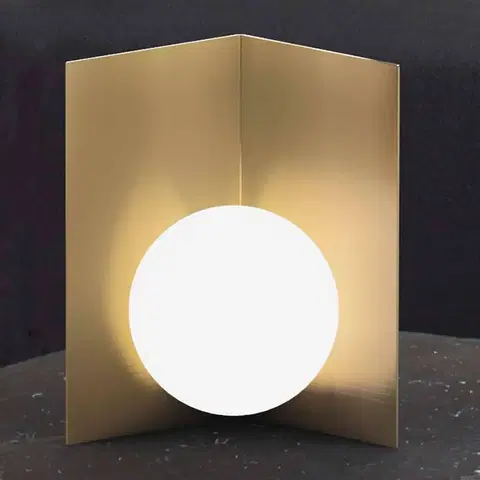 Stolové lampy Marchetti Stolová lampa Balance stojaca zlatá satinovaná