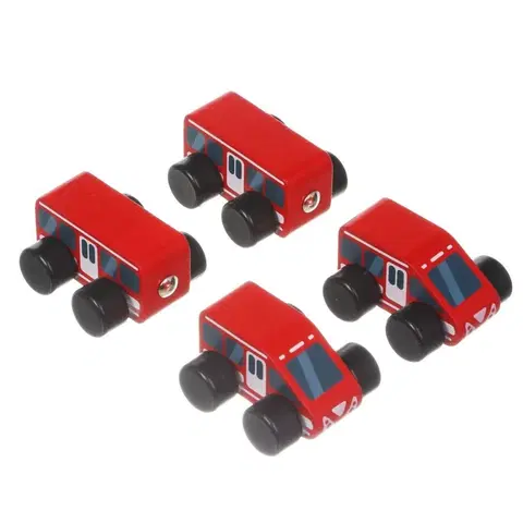 Hračky - dopravné stroje a traktory CUBIKA - 15108 Rýchlik - drevený vláčik s magnetmi - 4 diely