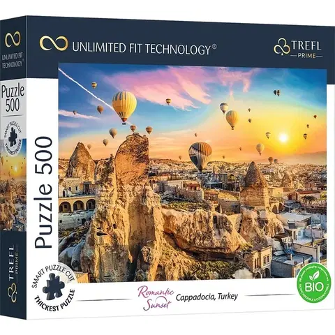 Hračky puzzle TREFL - Prime puzzle 500 UFT - Romantický západ slnka: Kapadócia, Turecko