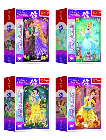 Hračky puzzle TREFL -  Mini puzzle 54 dielikov Krásne princezné/Disney Princess 4 druhy