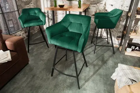 Barové stoličky Barová stolička LADON Dekorhome Zelená