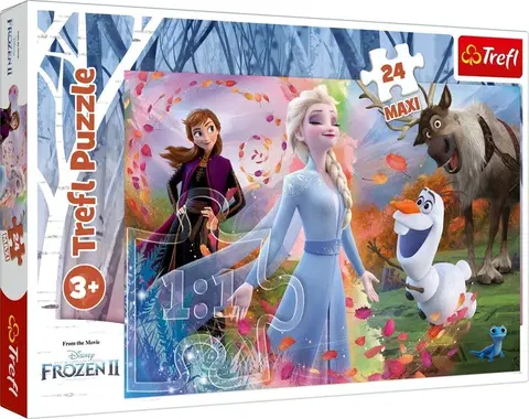 Hračky puzzle TREFL - Puzzle 24 Maxi Hľadanie dobrodružstiev  Disney Frozen 2