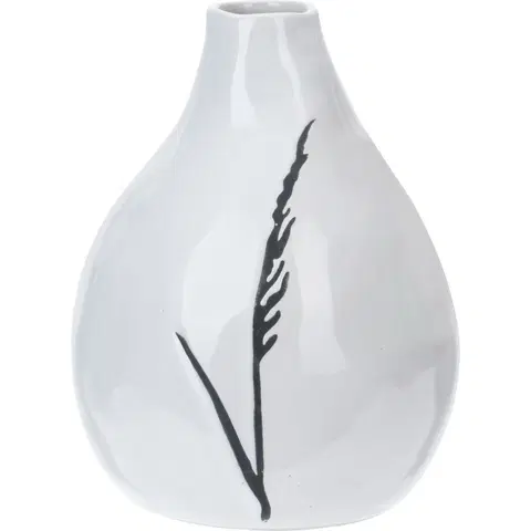 Vázy keramické Porcelánová váza Art s dekorom trávy, 11 x 14 cm