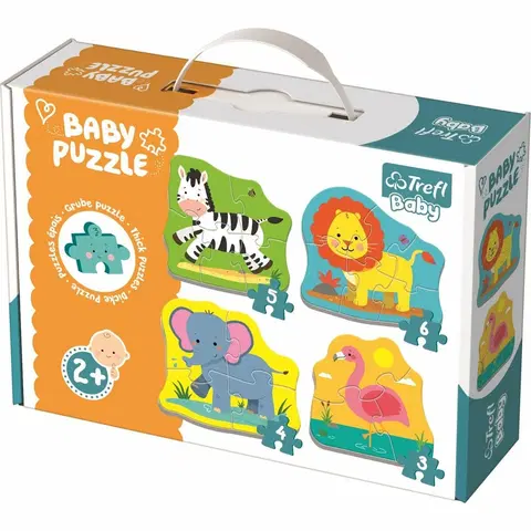 Puzzle Trefl Baby Zvieratá na safari 4v1 3,4,5,6 dielov puzzle