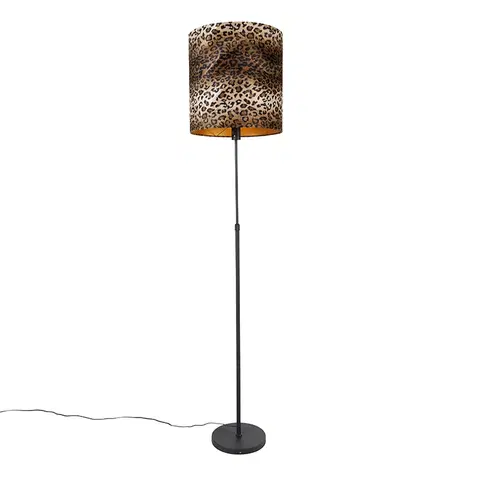 Stojace lampy Stojacia lampa čierny odtieň leopardie prevedenie 40 cm - Parte