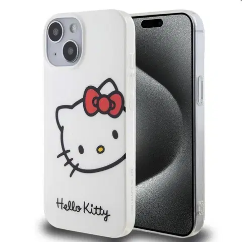 Puzdrá na mobilné telefóny Zadný kryt Hello Kitty IML Head Logo pre Apple iPhone 15, biele 57983116898