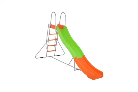 Šmýkačky na zahradu Šmýkačka s rebríkom 310 cm GH2226 zelená / oranžová