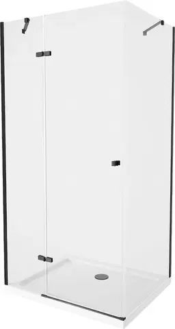Vane MEXEN/S - Roma sprchovací kút 90x120, transparent, čierna + biela vanička so sifónom 854-090-120-70-00-4010B