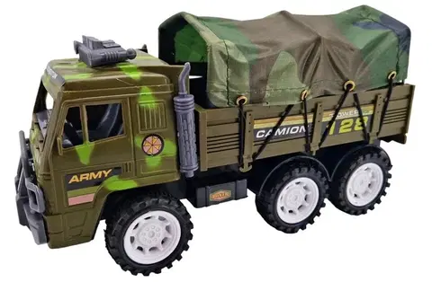 Hračky - dopravné stroje a traktory LAMPS - Vojenské nákladné vozidlo s korbou a plachtou 22cm