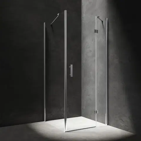 Sprchovacie kúty OMNIRES - MANHATTAN štvorcový sprchovací kút s krídlovými dverami, 80 x 80 cm chróm / transparent /CRTR/ MH8080CRTR