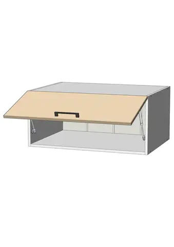 Kuchynské skrinky horná nadstavba š.80, v.36, Modena M8036, grafit / biely mat