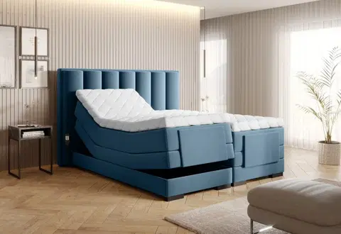 Elektrické polohovacie Elektrická polohovacia boxspringová posteľ VERONA Eltap Savoi 38 - modrá