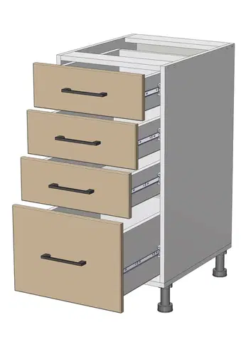 Kuchynské skrinky dolná skrinka so zásuvkami š.40, v.82, Modena LD31S4082, grafit / antracit