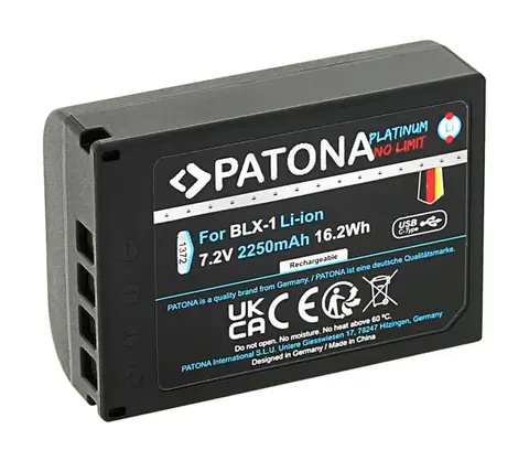 Predlžovacie káble PATONA PATONA - Aku Olympus BLX-1 2400mAh Li-Ion Platinum USB-C nabíjanie 