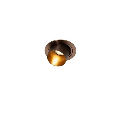 Zapustene svietidla Moderné zápustné bodové svietidlo tmavé bronzové okrúhle sklopné - Installa