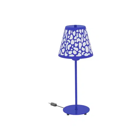 Stolové lampy Aluminor Aluminor Nihoa lampa perforovaný vzor modrá/biela