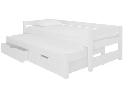 Postele NABBI Filis detská posteľ s prístelkou 90x200 cm biela