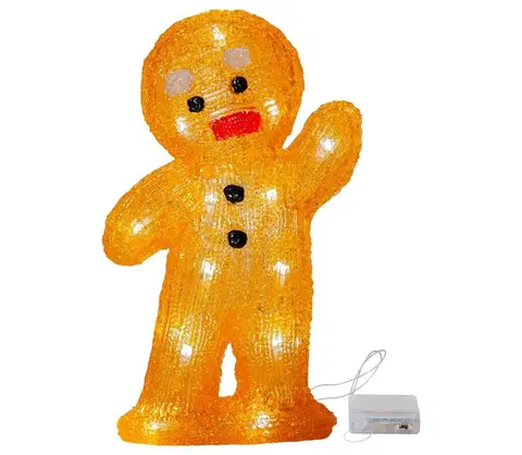 Vianočné dekorácie Eglo Eglo 410799 - LED Vianočná dekorácia CRYSTALINE 20xLED/0,06W/3xAA perníček 